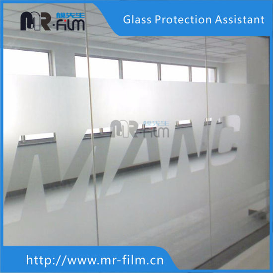Frosted White Privacy Window Film Glue Self Adhesive Customize Size Window Tint Film