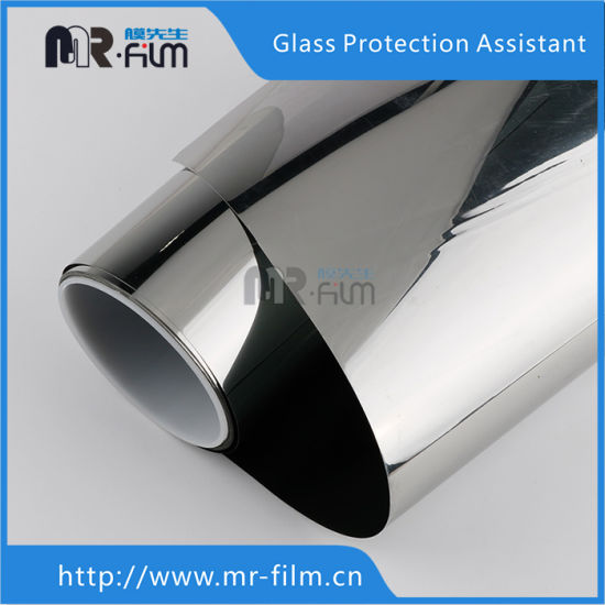 Window Film One Way Mirror Film Daytime Privacy Static Non-Adhesive Decorative Heat Control Anti UV Window Tint for Home and Office, Silver